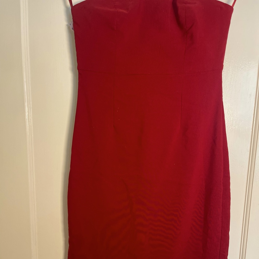 Express Stretch Red Strapless dress